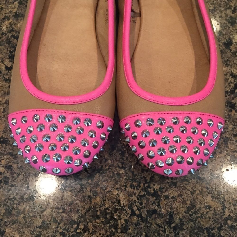 Faded Glory Pink and Tan Flats - Picture 2 of 8